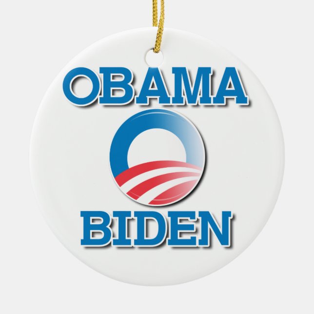 OBAMA BIDEN TWO NAMES -.png Ceramic Tree Decoration (Front)