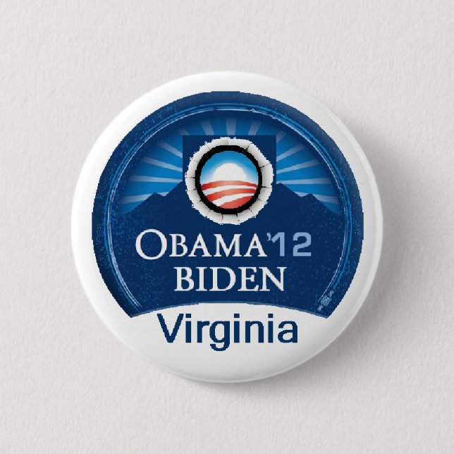 Obama Biden VIRGINIA 6 Cm Round Badge (Front)