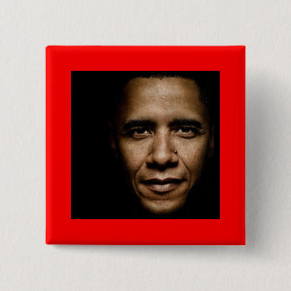 Obama-Black 15 Cm Square Badge