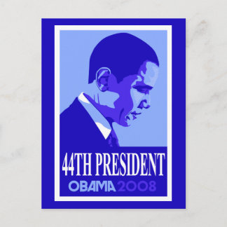 Obama Blue 44th President Postcard