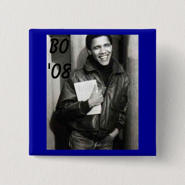 obama, BO'08 15 Cm Square Badge (Front)