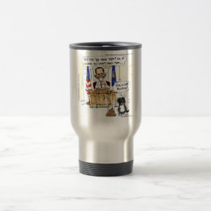 Obama & Bo Satirical Cartoon Gifts Tees & Cards Travel Mug
