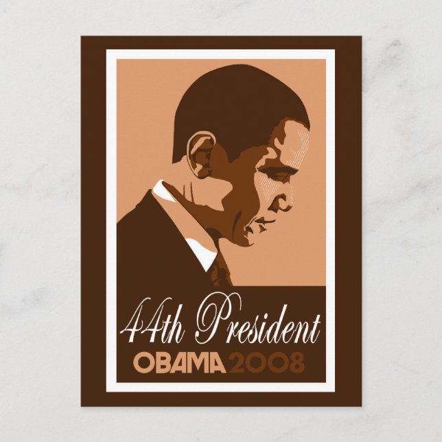 Obama Brown 44th President Postcard 3 (Front)
