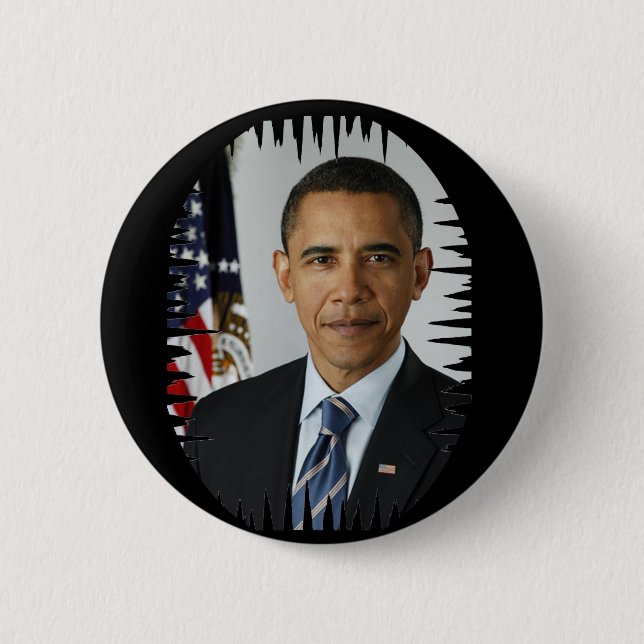 OBAMA-BUTTON 6 CM ROUND BADGE (Front)