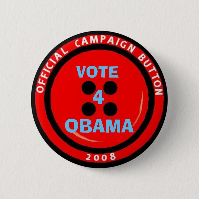 Obama Campaign "Button" 6 Cm Round Badge (Front)