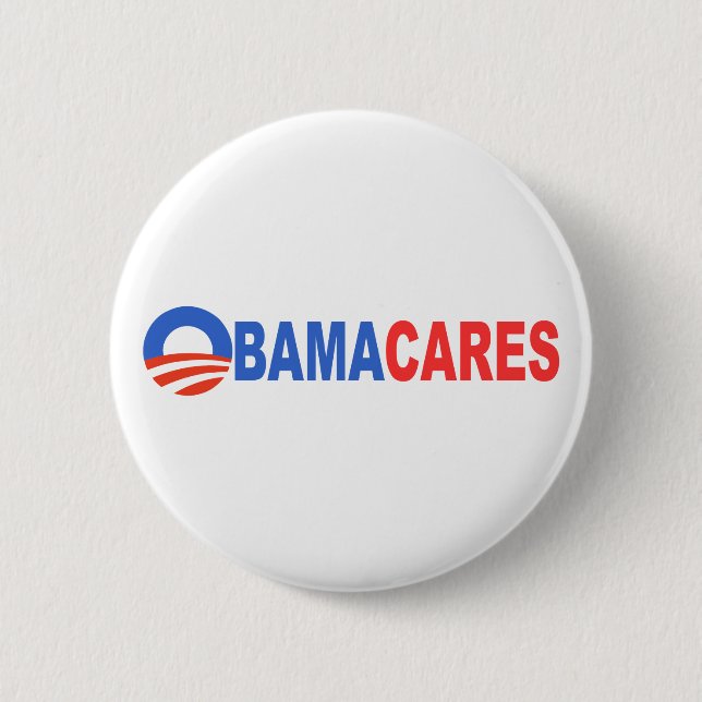 Obama Cares 6 Cm Round Badge (Front)