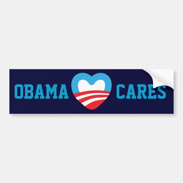 Obama Cares Bumper Sticker (Front)