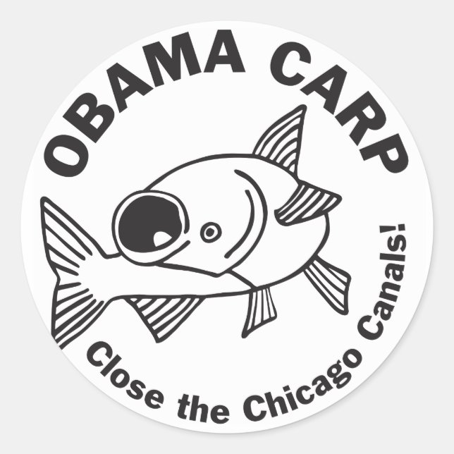 Obama Carp Classic Round Sticker (Front)