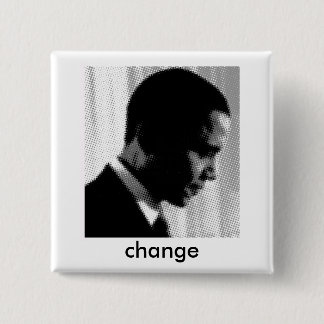 obama, change 15 cm square badge