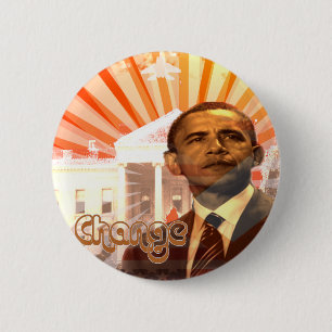 Obama Change 6 Cm Round Badge