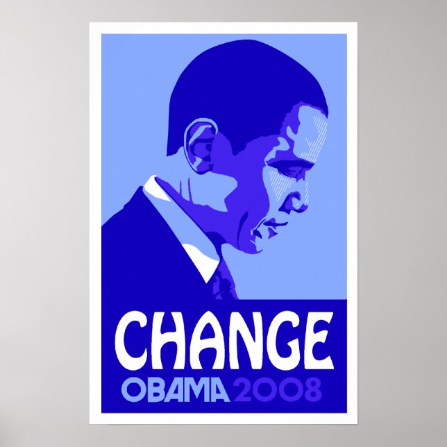 Obama - Change Blue Poster (Front)