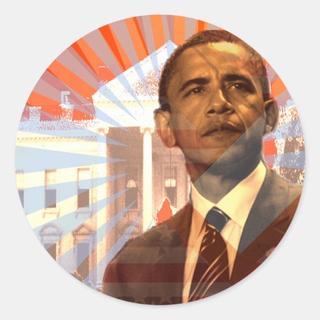 Obama Change Classic Round Sticker (Front)