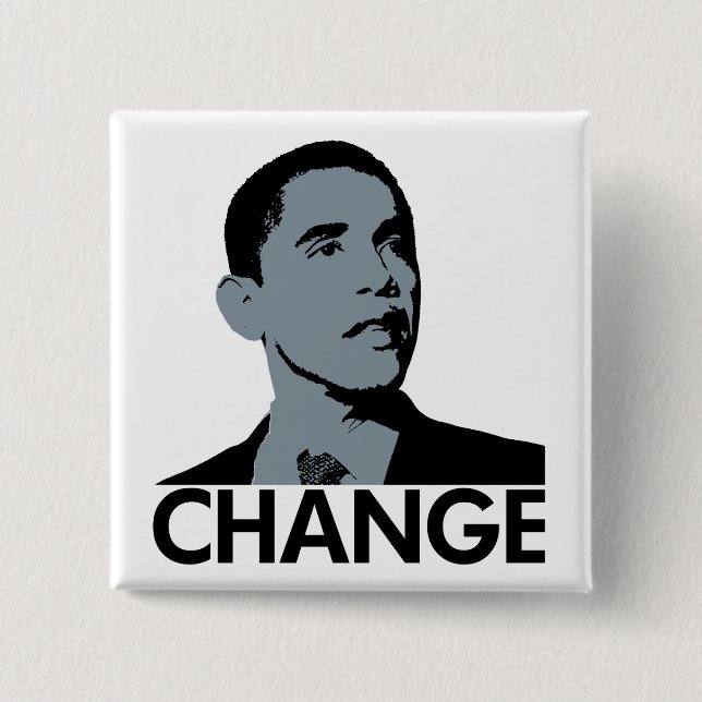 Obama: Change Square Button (Front)