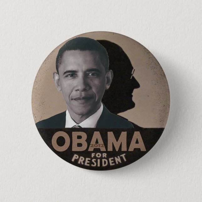 Obama channels FDR 6 Cm Round Badge (Front)