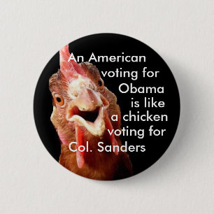 Obama Chicken Colonel Sanders 6 Cm Round Badge