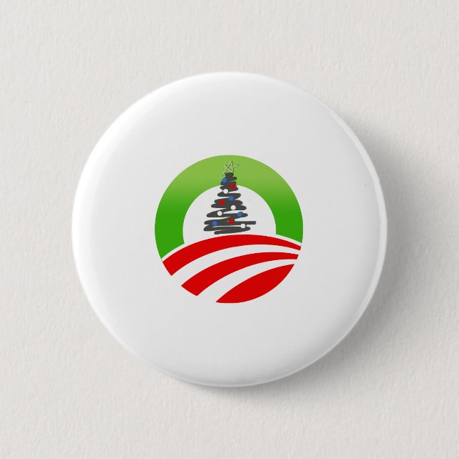Obama Christmas 6 Cm Round Badge (Front)