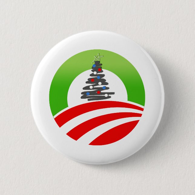 Obama Christmas 6 Cm Round Badge (Front)