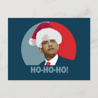 Obama Christmas Ho Ho Ho Holiday Postcard