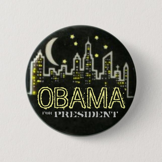 Obama City at Night Button (Front)