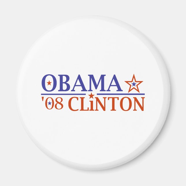 Obama Clinton Super Ticket 2008 Magnet (Front)