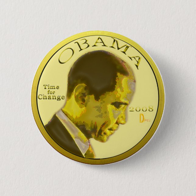 Obama coin Standard size Button (Front)