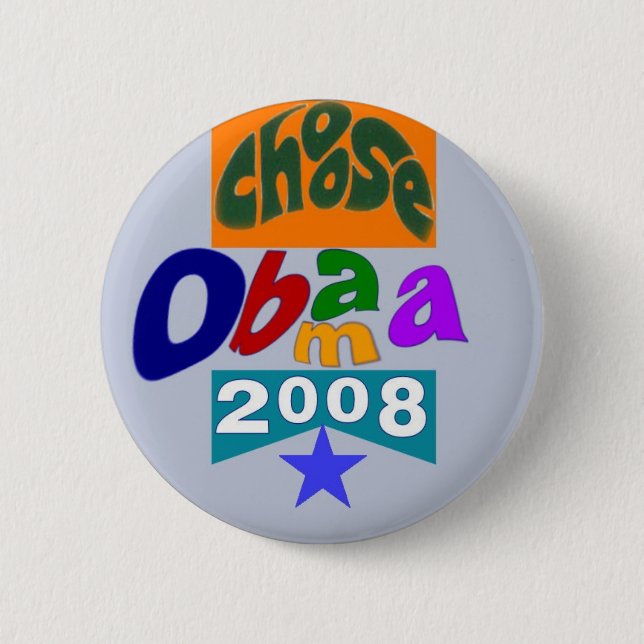 Obama Colourful Ribbon Button (Front)