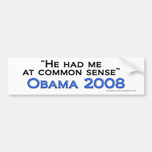 Obama Common Sense Bumper Sticker