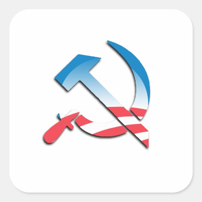Obama Communist Symbol Square Sticker (Front)