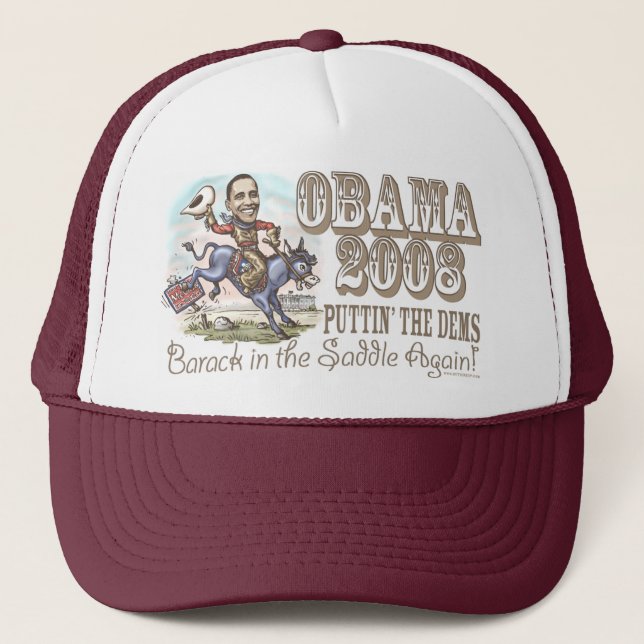 Obama Cowboy 2008 Trucker Hat (Front)