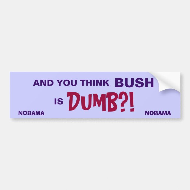 OBAMA, DUMB AND DUMBER BUMPER STICKER (Front)