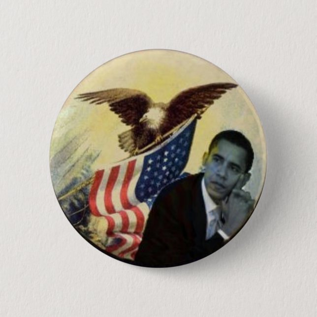 Obama Eagle & Flag Button (Front)