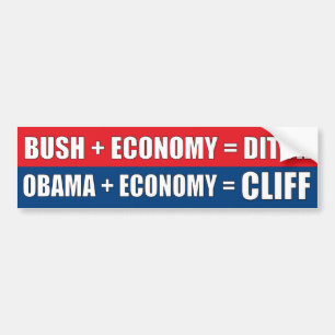 Obama + Economy = CLIFF Bumper Sticker