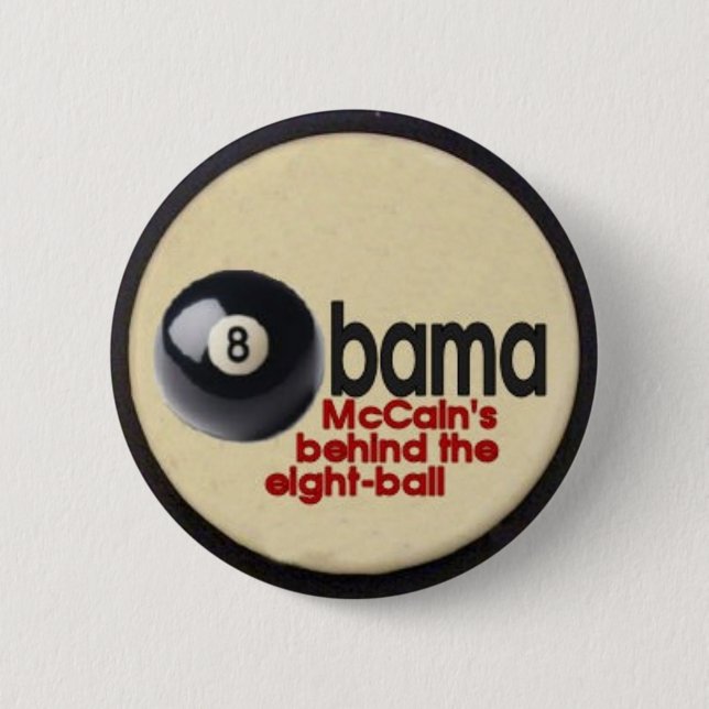 Obama Eight Ball Button (Front)