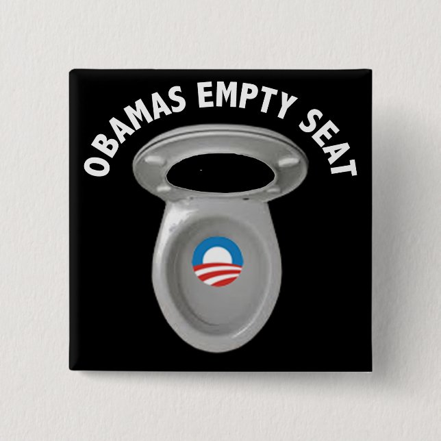 Obama Empty Chair - Toilet Seat 15 Cm Square Badge (Front)
