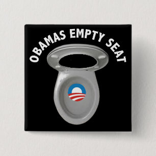 Obama Empty Chair - Toilet Seat 15 Cm Square Badge