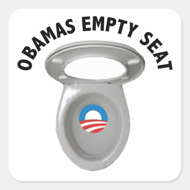 Obama Empty Chair - Toilet Seat Square Sticker (Front)