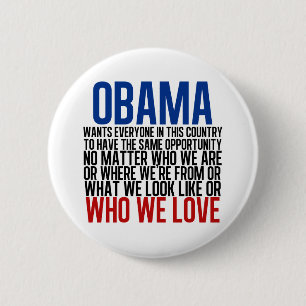 Obama & Equality 6 Cm Round Badge