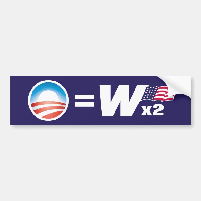 Obama Equals Bush Bumper Sticker (Front)
