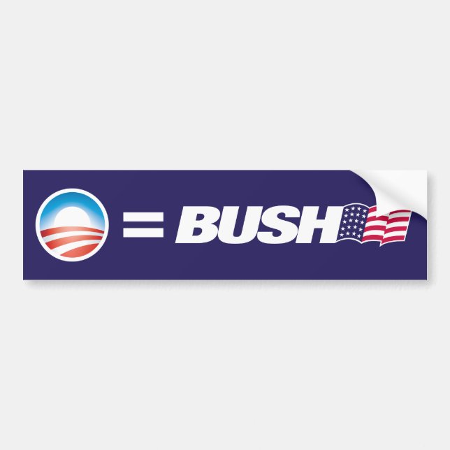 Obama Equals Bush Bumper Sticker (Front)