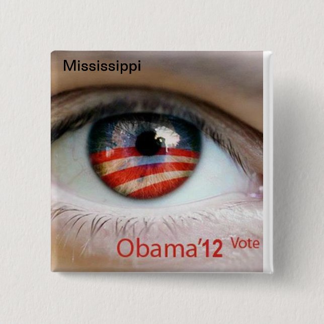 Obama Eye 15 Cm Square Badge (Front)