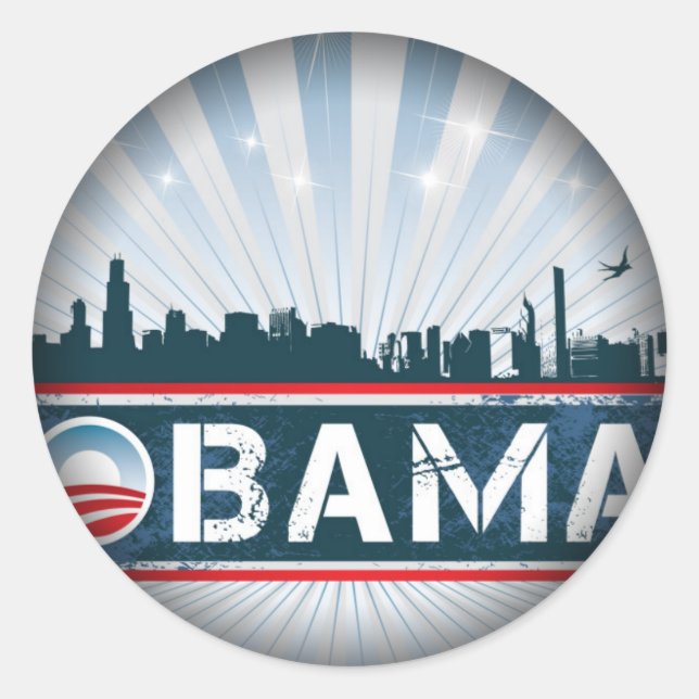 Obama Fade to Black Round Stickers (Front)