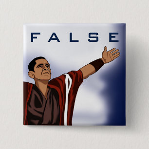 Obama False 15 Cm Square Badge