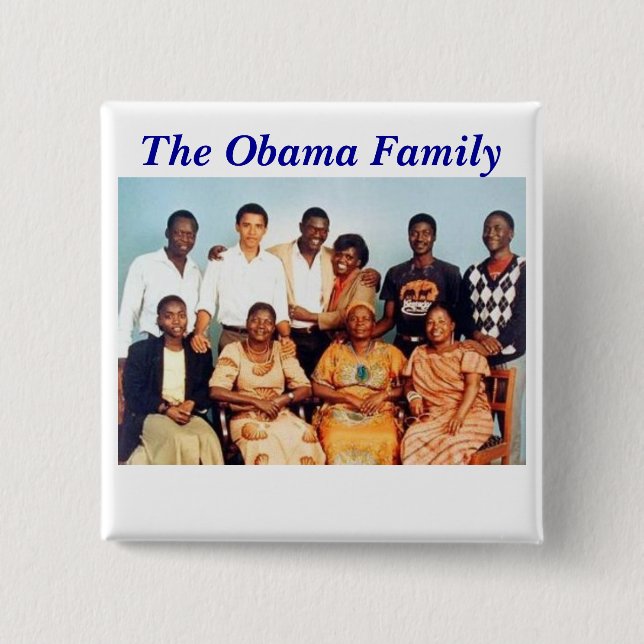 Obama Family 15 Cm Square Badge (Front)