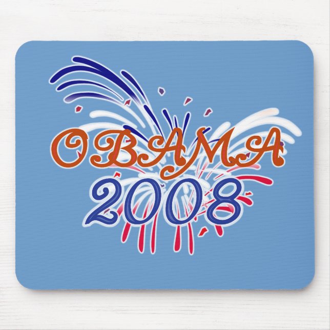 Obama Fire WorksMousepad Mouse Mat (Front)