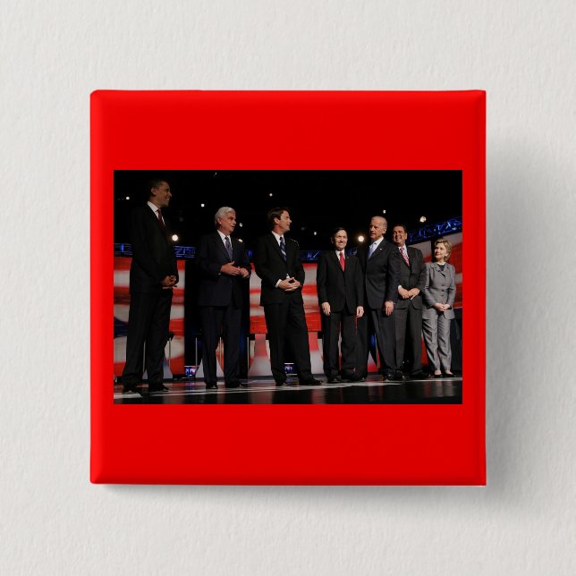 Obama-First Debate 15 Cm Square Badge (Front)