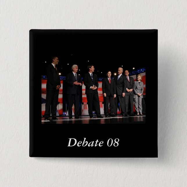 Obama-First Debate 15 Cm Square Badge (Front)