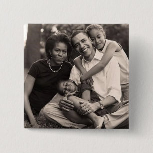 Obama-First Family 15 Cm Square Badge