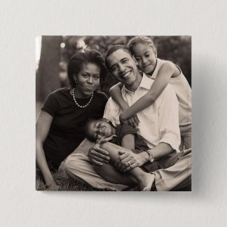 Obama-First Family 15 Cm Square Badge