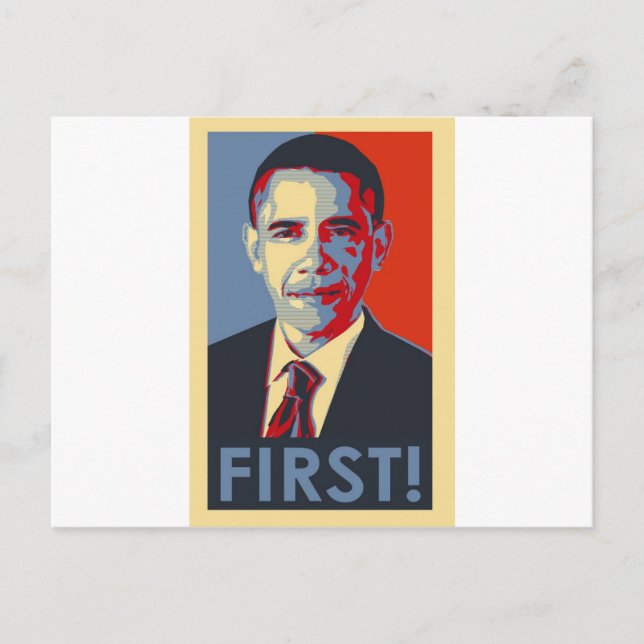 Obama "FIRST!" Postcard (Front)