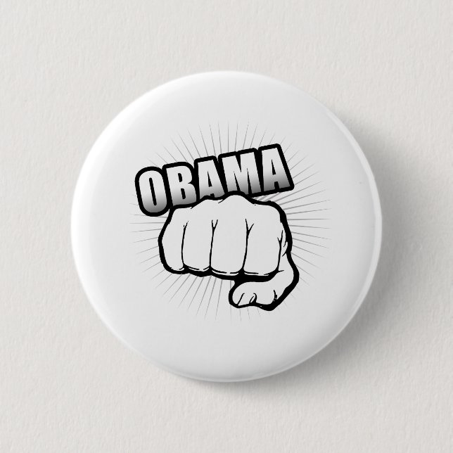 OBAMA FIST PUMP 6 CM ROUND BADGE (Front)